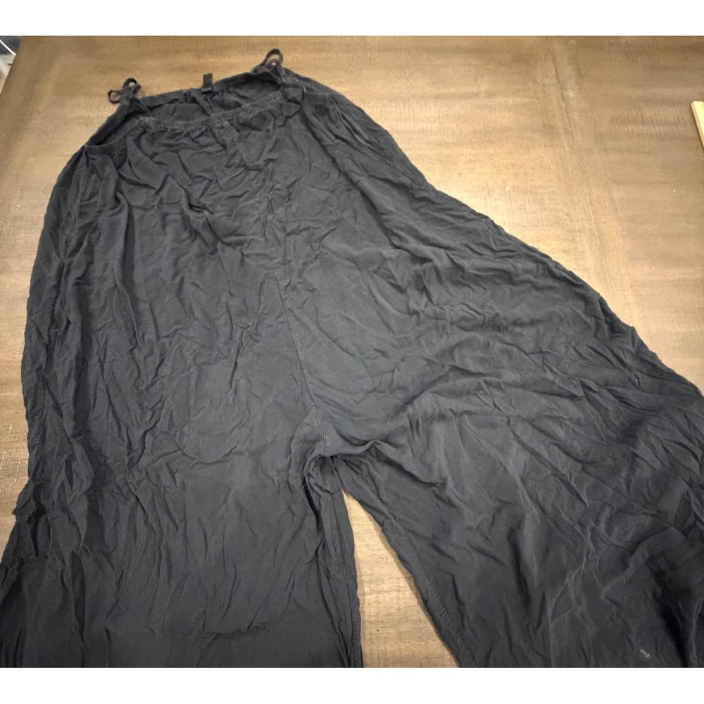 Venti6 Black Spaghetti Strap Wide-Leg Beach Jumpsuit M